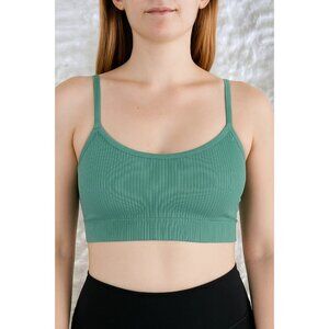 Auden Seamless Green Lightly lined padded bralette, NEW size Large
